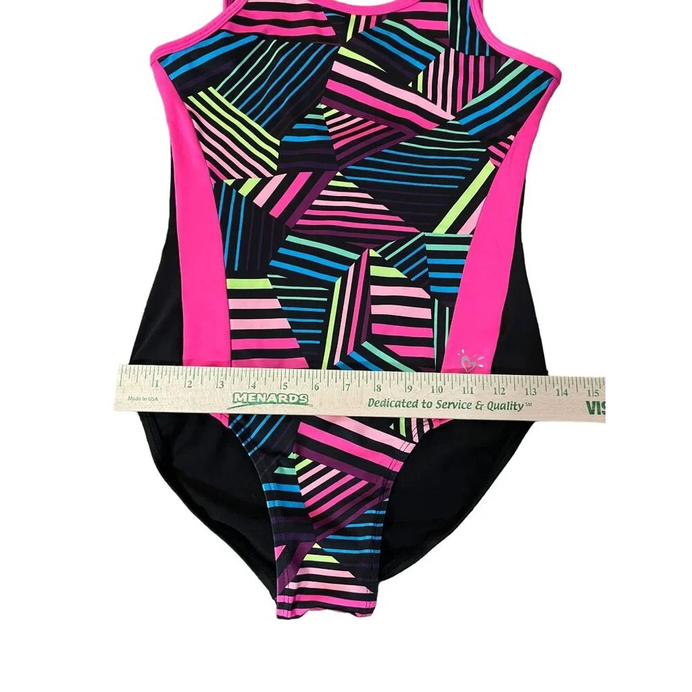 Justice Active Leotard Girls 16 Used Colorful Sleeveless